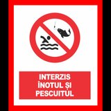 Placuta interzis inotul si pescuitul